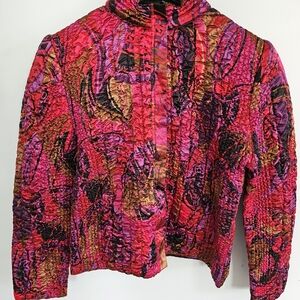 Ruby Rd. Pink and Brown Bomber Jacket